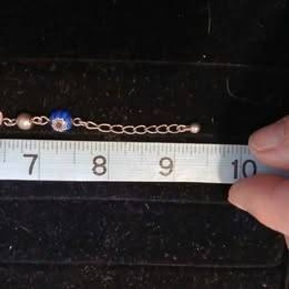 Vintage Avon Bracelet Multi Color Millefiori Glass Bead Silver Tone Chain - Picture 6 of 6